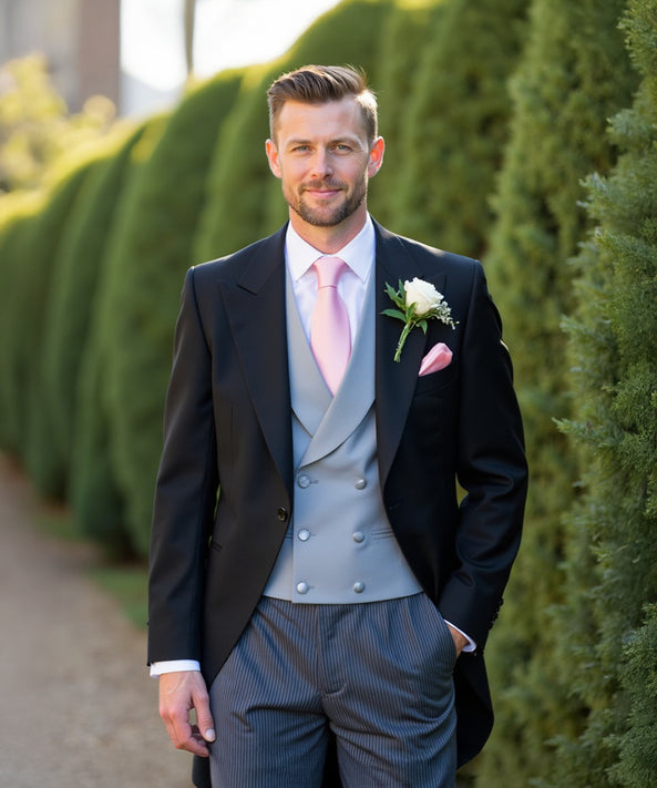 Black Herringbone Morning Suit Hire Package